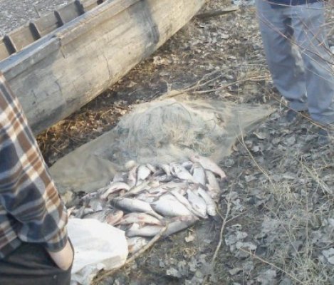 Barcă şi plase de pescuit, confiscate de la braconieri